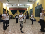 Các môn sinh của võ đường trong buổi tập đầu năm Bính Thân 2016